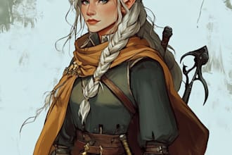 create dnd art, fantasy character for dnd party