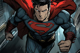 draw you a dc or marvel style comic book superhero or villain character