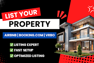 list your property on airbnb, booking com, vrbo professionally