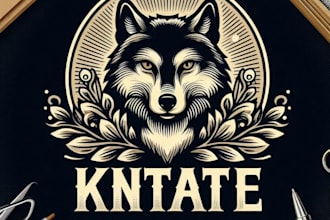 make vintage animal wolf kitsune logo