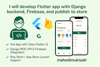 build a complete flutter app with backend, firebase, and store launch