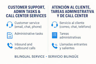 provide professional customer support, admin tasks, and call center services