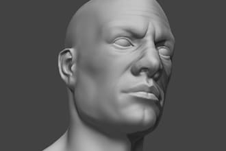 create realistic 3d head, chest and full body models
