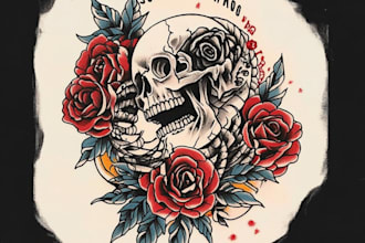 do traditional or old school style tattoo design