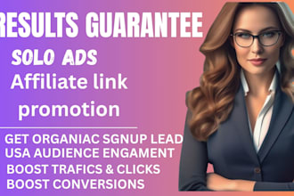 drive 500k x affiliate website clicks targeted solo ads campaign link promotion