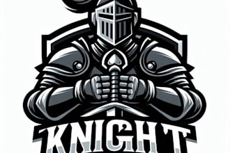 do high quality mascot knight helmet logo