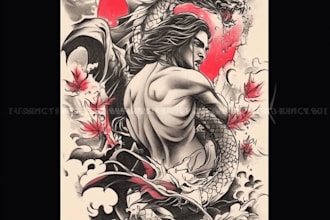 draw an oriental japanese tattoo