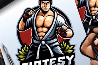 make mascot fitness martial art logo
