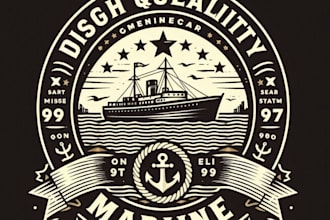 design high quality vintage ship marine logo