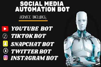 develop social media bot youtube bot instagram bot tiktok live bot twitter bot