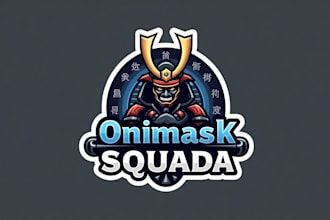 do awesome onimask squada samurai mask mascot logo design