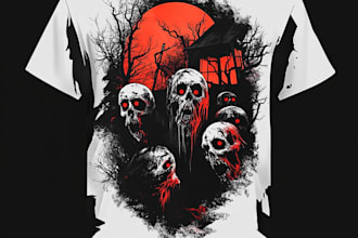 draw dark art illustration brutal horror album cover t shirt