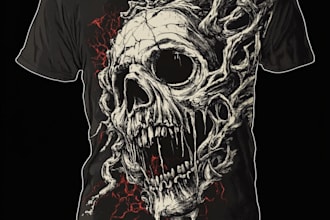 design dark art, horror illustration for cover ,and t shirt