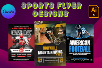 do graphic design for sports and real estate flyers in canva and illustrator
