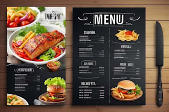 design modern and attractive menu card for you
