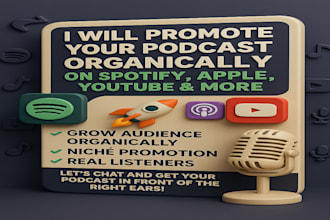 promote your podcast organically on spotify, apple, youtube and more