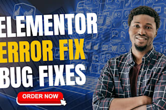 fix elementor errors, responsive issues, and page builder, header footer issues