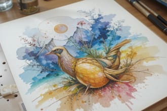 paint abstract and surreal watercolor acrylic art