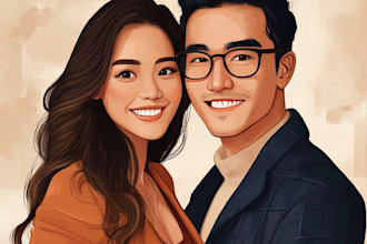 design couple portrait illustration