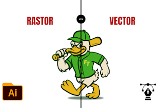 manually redraw, vector trace, and convert your logo or sketch to vector files