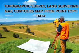 make topographic survey, land surveying map, contours map, from point topo data
