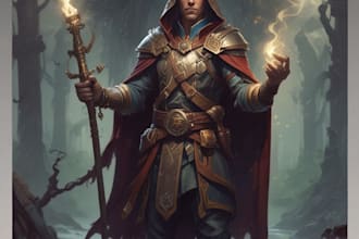 draw a fantasy character for dnd, pathfinder, etc