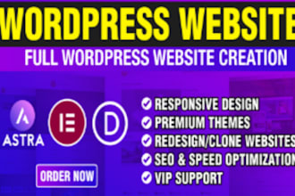 create a luxury, premium custom wordpress website with divi, astra, elementor pr