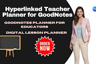 design a hyperlinked teacher planner for goodnotes invitation cards resume canva