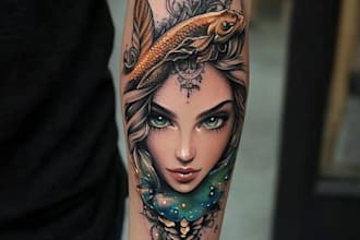 make custom tattoo anime into geometric design