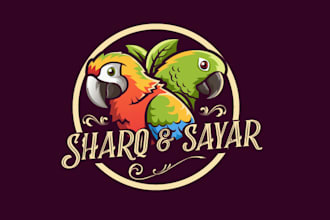 design two birds macaw yellow naped amazon logo