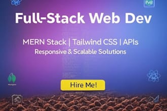 build full stack mern web apps with react and tailwind CSS