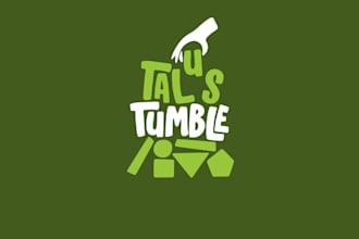 design unique rock stacking game logo