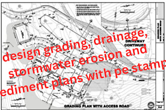 design grading, drainage, stormwater erosion and sediment plans with pe stamp