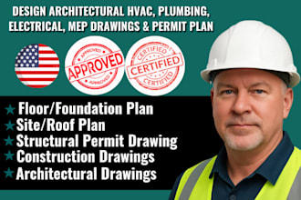 design hvac plumbing mep architecture plans in autocad for city permit approval