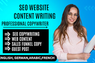 do copywriting,seo content writing in english, french and german as a copywriter