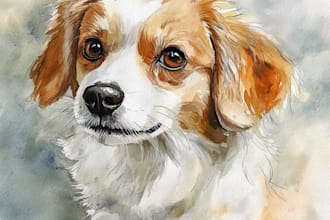 paint stunning watercolor pet portrait