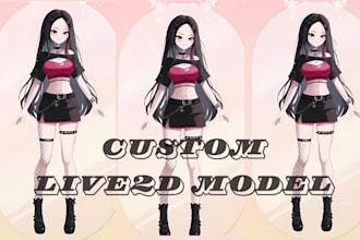 design and rig live2d vtuber model for streaming vrchat animeoc rig live2d model