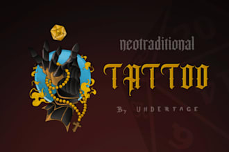 draw custom tattoo art in neotraditional style