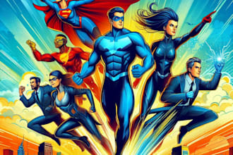 concept art superhero character design for comic