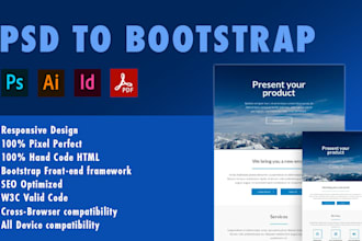 convert PSD to bootstrap