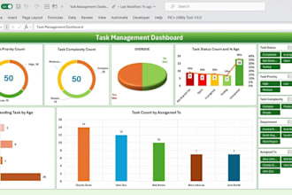 create professional excel dashboard, charts, pivot tables