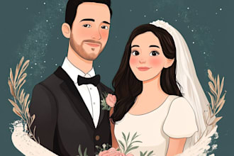 cute couple, family and wedding portrait