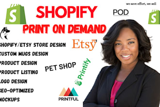 design personalized pet portraits tshirt etsy mugs shopify print on demand store