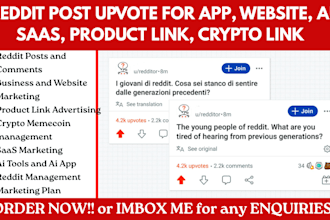 reddit post upvote for app website ai saas product link crypto link management