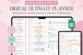 custom excel spreadsheet google sheet template digital planner or budget planner