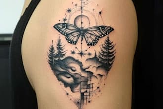 create a tattoo design of tattoo sleeve to do