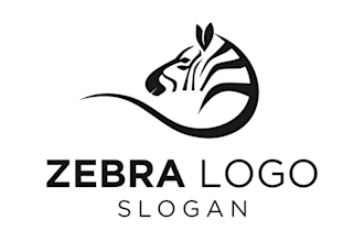 design a modern zebra logo with unlimited revision