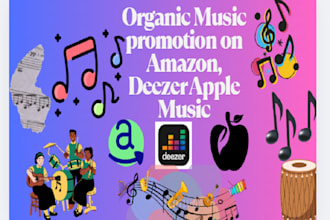 organic music promotion on amazon, deezer apple music