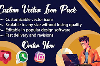 make creative vector art icons packs