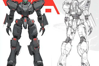 do high quality robot, mecha concepts